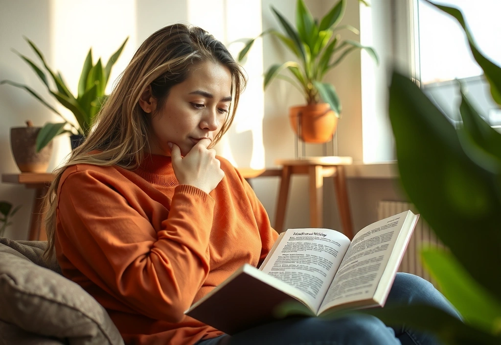 Persona leyendo sobre salud